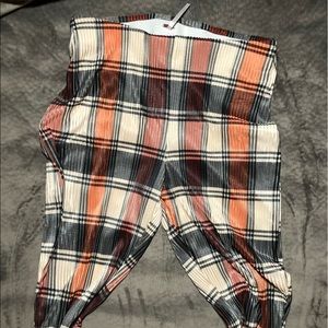 Bell bottom plaid free people pants size small